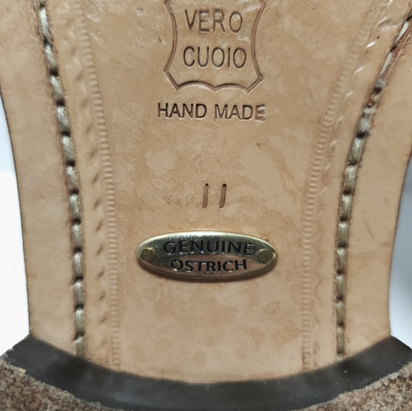 Belvedere Mens Ostrich Shoes Size 11 M Grey Exotic - Picture 8 of 8